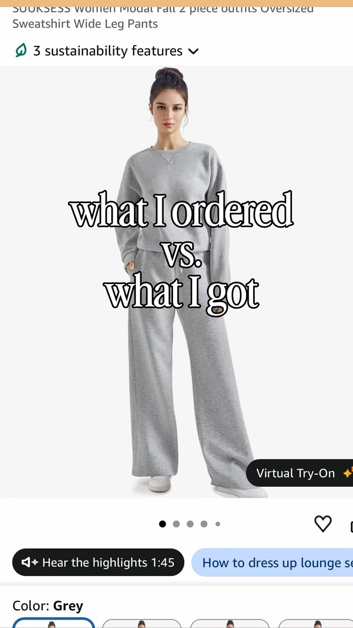 What I ordered vs what I got 〰️ living in this gray sweat set!! So comfy! Perfect for travel.  Wearing size medium 

Amazon fashion, Amazon sweats, travel outfit, airport outfit, alo look for less

#LTKootd #LTKgrwm #LTKTravel