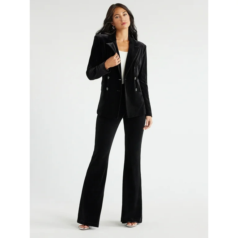 Sofia Jeans Women's Melissa Flare Velour Pants, 33.5" Inseam, Sizes XS-3XL | Walmart (US)