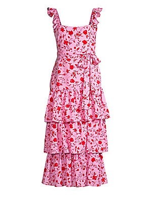 Charlotte Floral Tiered Sleeveless Dress | Saks Fifth Avenue