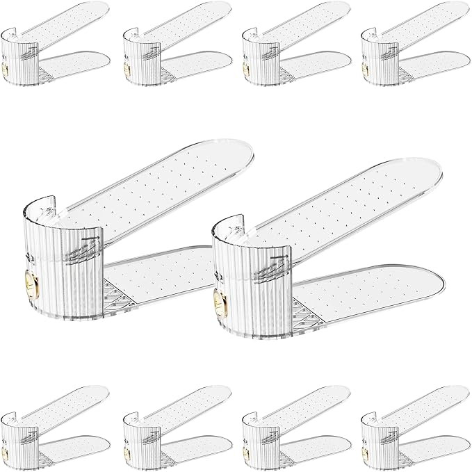 Shoe Slot Organizer,Adjustable Shoe Stacker for a Pair of Shoes,Shoe Holder Space Saver,Double De... | Amazon (US)