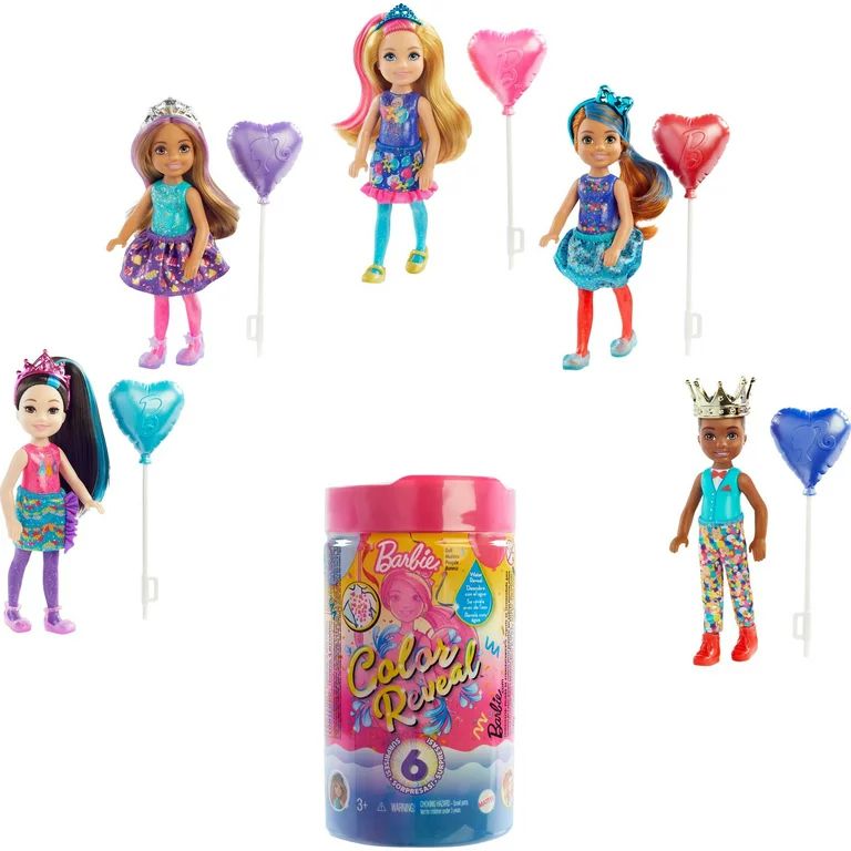 Barbie Chelsea Color Reveal Small Doll with Confetti Print & Accessories, 6 Surprises, Color Chan... | Walmart (US)