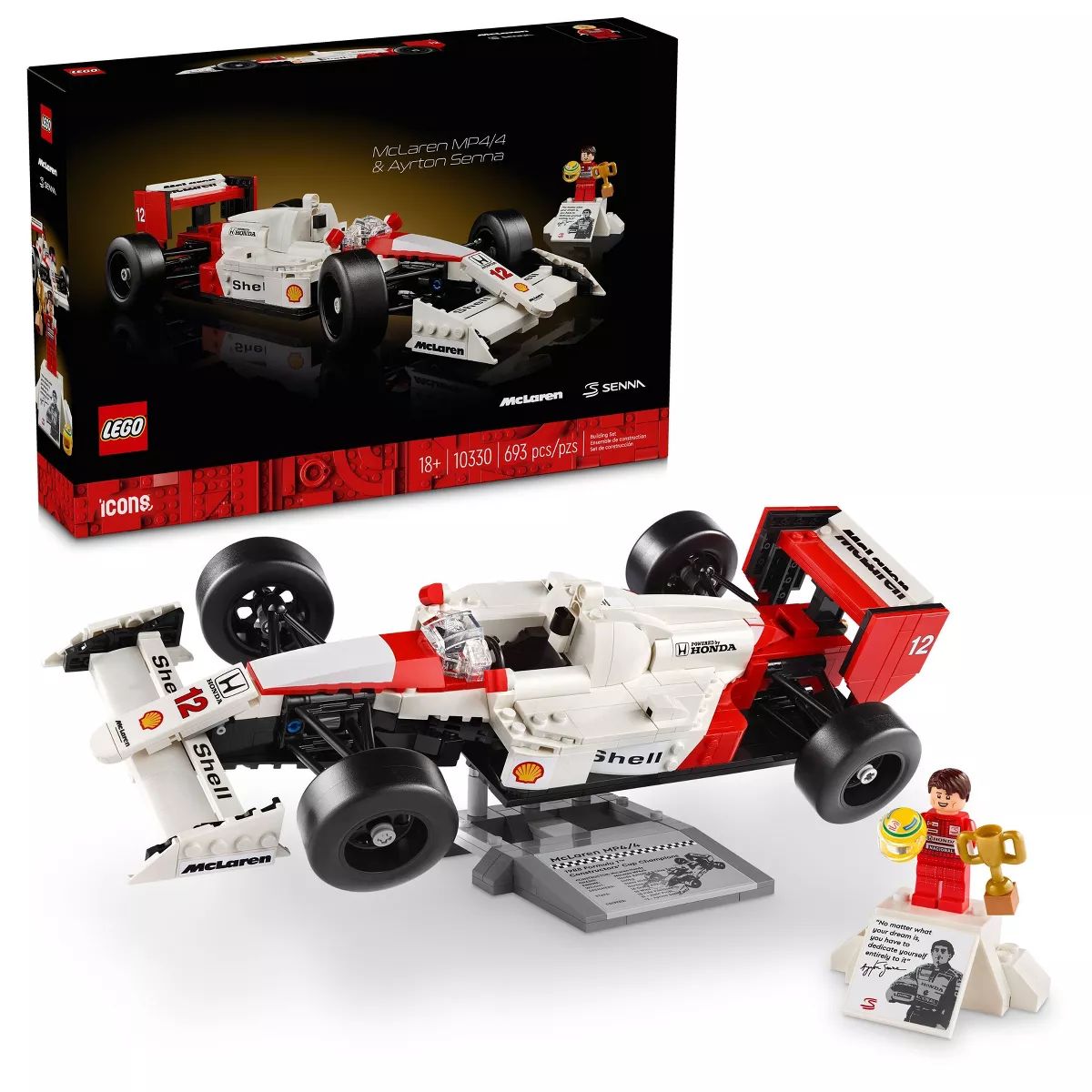 LEGO Icons McLaren MP4/4 & Ayrton Senna Model Race Car 10330 | Target