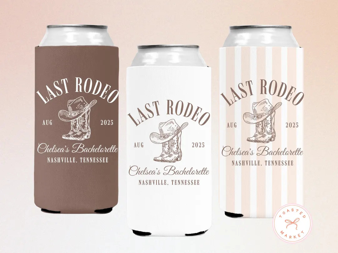 Custom Western Bachelorette Can Coolers, Last Rodeo Personalized Can Sleeves, Nashville Birthday,... | Etsy (Global)
