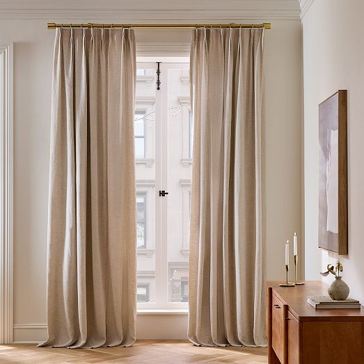 Oversized Adjustable Curtain Rod w/ Cylinder Finials | West Elm (US)