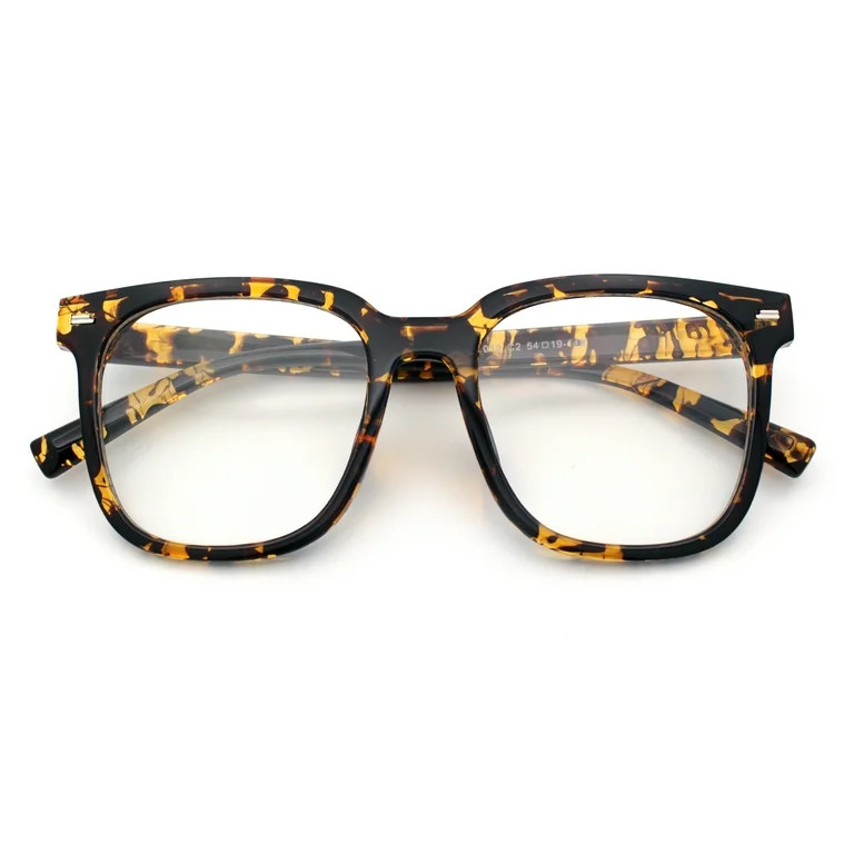 Nerdy Large Horn Rim Rectangular Blue Light Filtering Computer Eyeglasses Tortoise - Walmart.com | Walmart (US)