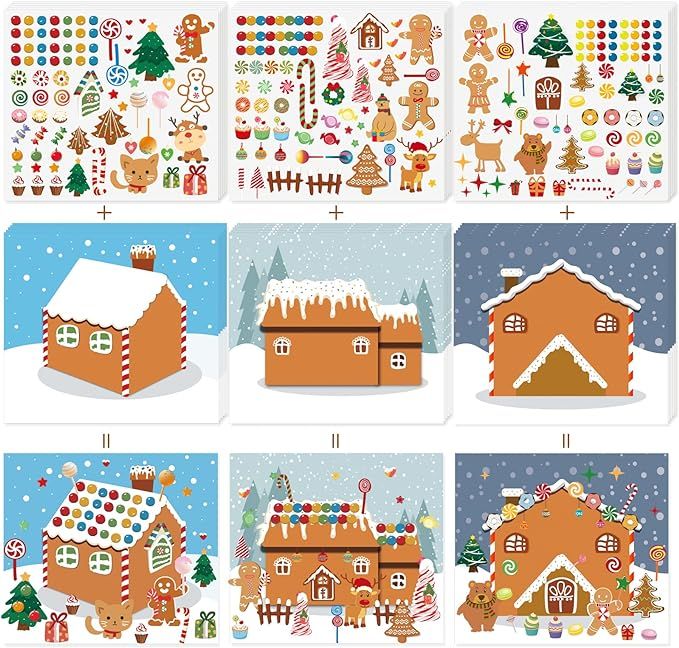 Make a Gingerbread House Stickers-30Pcs DIY Make Your Own Gingerbread House Stickers Christmas Cr... | Amazon (US)