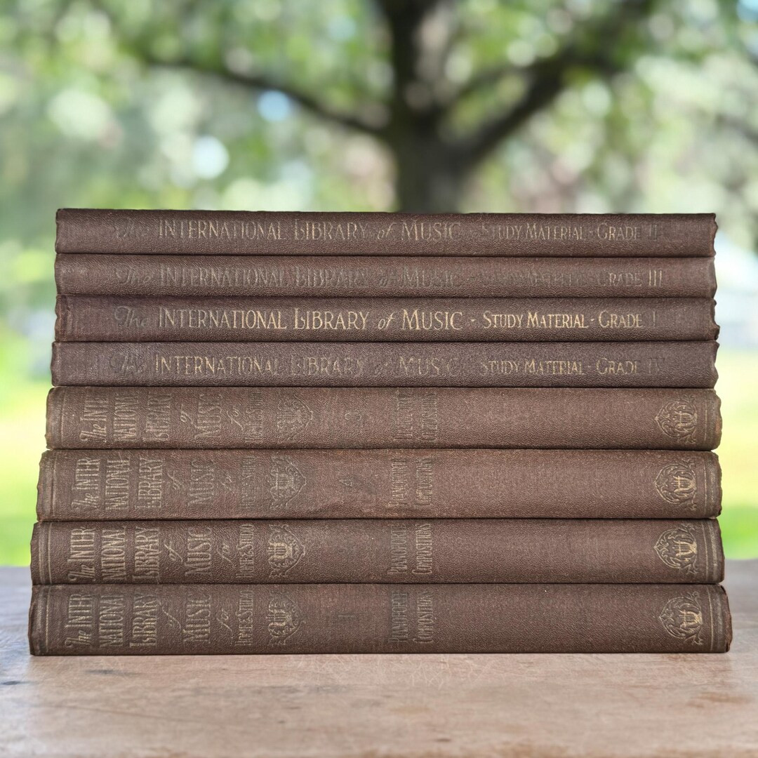 Antique Brown Embossed Oversized Books, International Library of Music, Vintage Music Books - Ets... | Etsy (US)