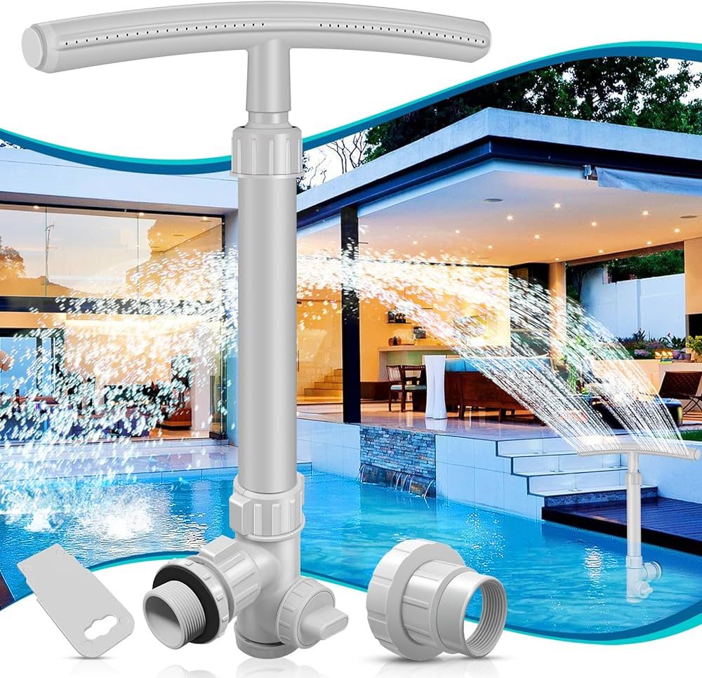 Pool Fountain for Above and In-Ground Pools, Dual Spray Pool Waterfall Fountain, 360°Adjustable ... | Amazon (US)