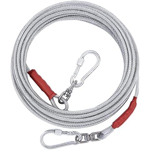 Amazon Basics Tie-Out Cable for Dogs up to 90lbs, 25 Feet, White | Amazon (US)