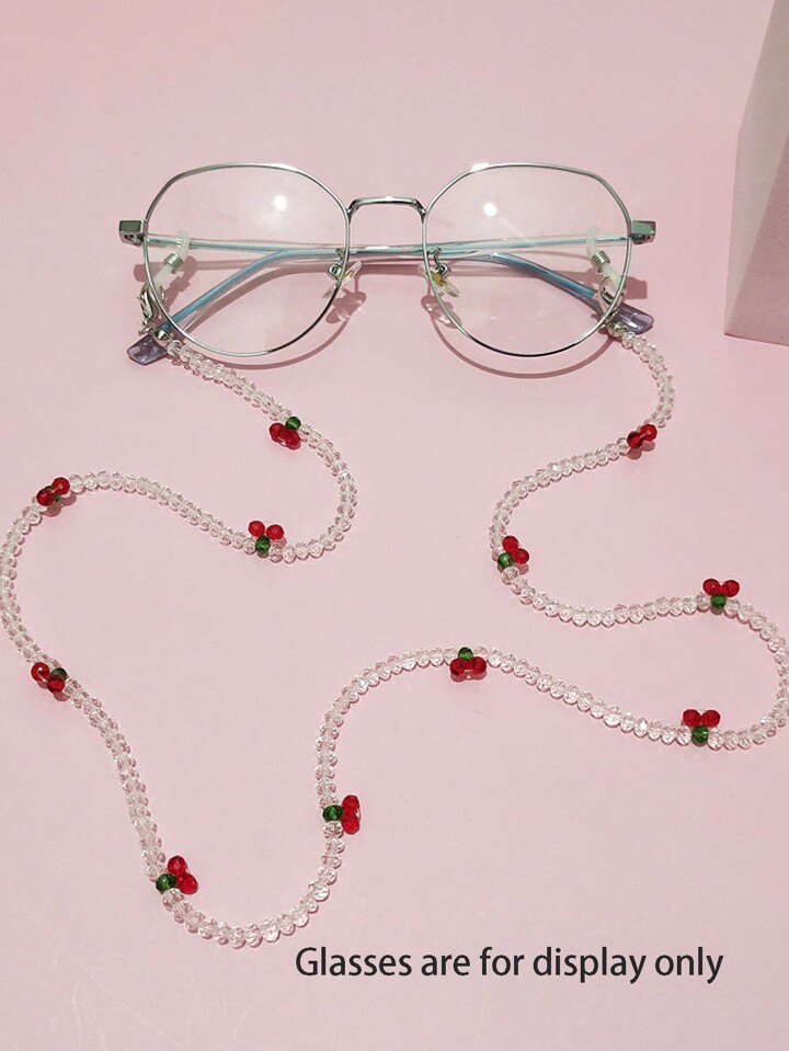 Cute 1pc Multifunctional Eyeglasses Chain & Necklace & Beaded Accessory For Women, Cherry Pattern... | SHEIN