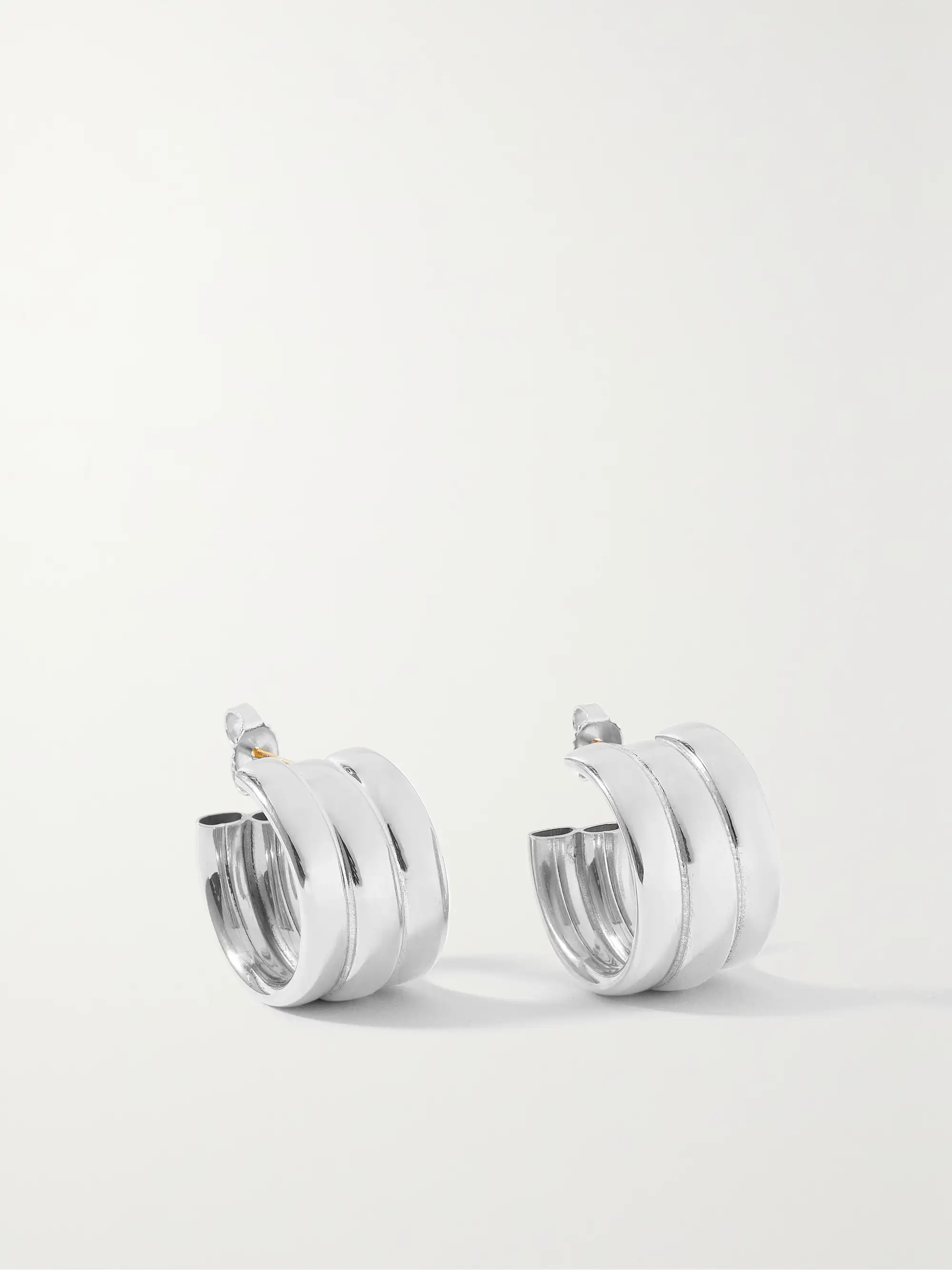 Laura Lombardi's 'Grazia' earrings are designed with three hollow hoops fused together to create ... | NET-A-PORTER APAC
