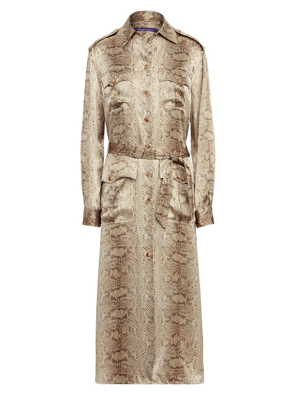 Ralph Lauren Collection Dasha Silk Snake-Print Trench Coat | Saks Fifth Avenue