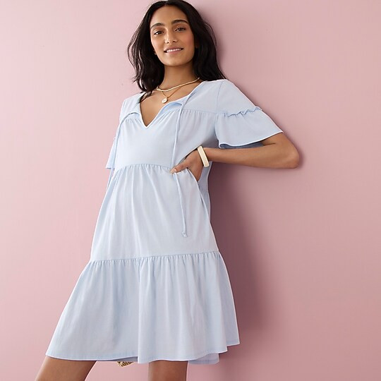 Broken-in jersey tiered mini dress | J. Crew US