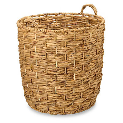 Large Woven Hyacinth Basket with Handles, Tan, Large, Seagrass | Kirkland's Home | Kirklands