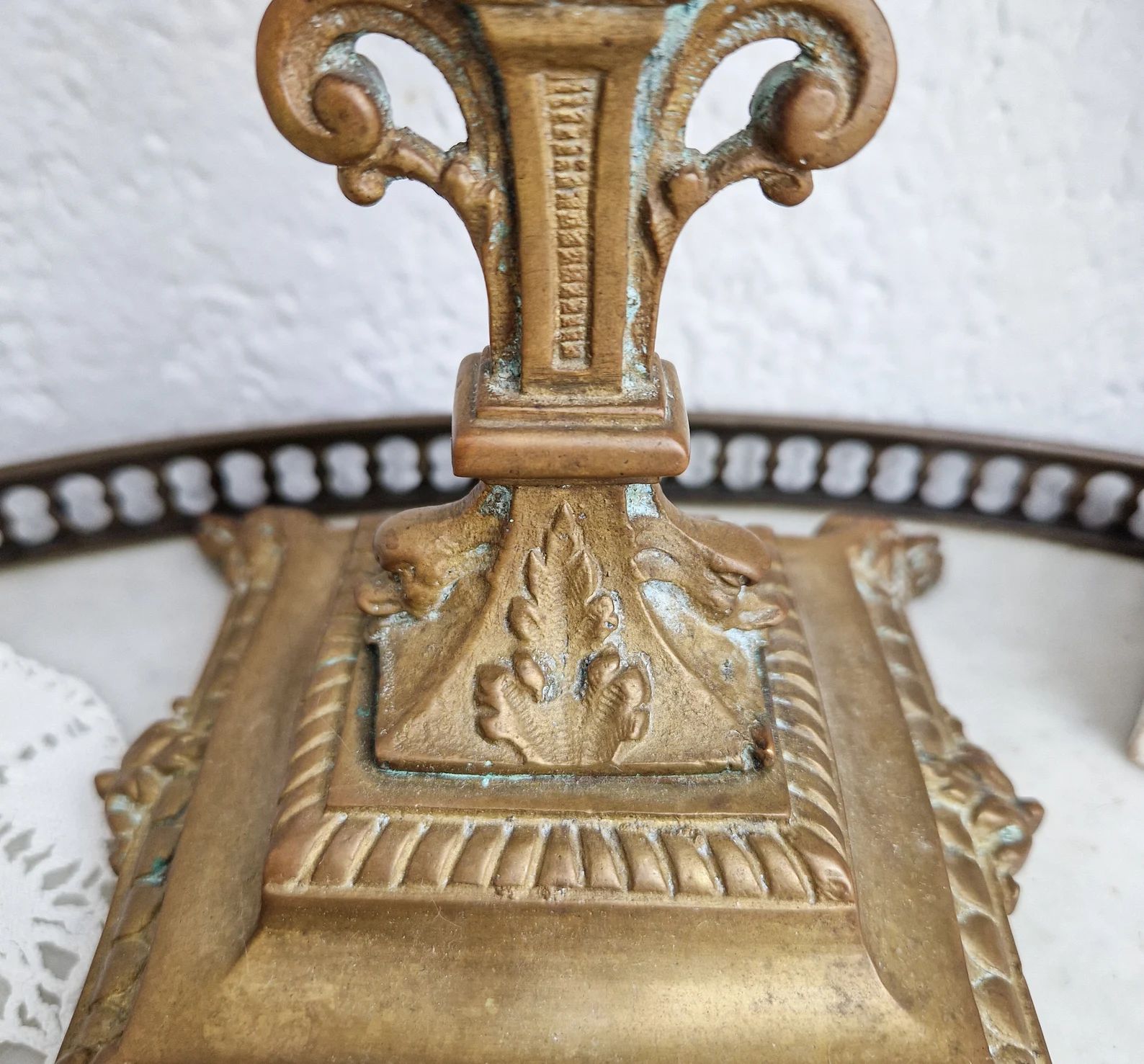 Large antique candlestick on gilt bronze stand | Etsy (UK)