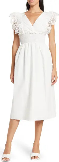 Lush V-Neck Smocked Midi Dress | Nordstromrack | Nordstrom Rack