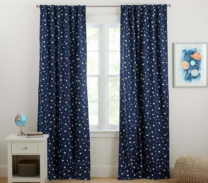Shining Star Glow-in-the-Dark Blackout Curtain | Pottery Barn Kids