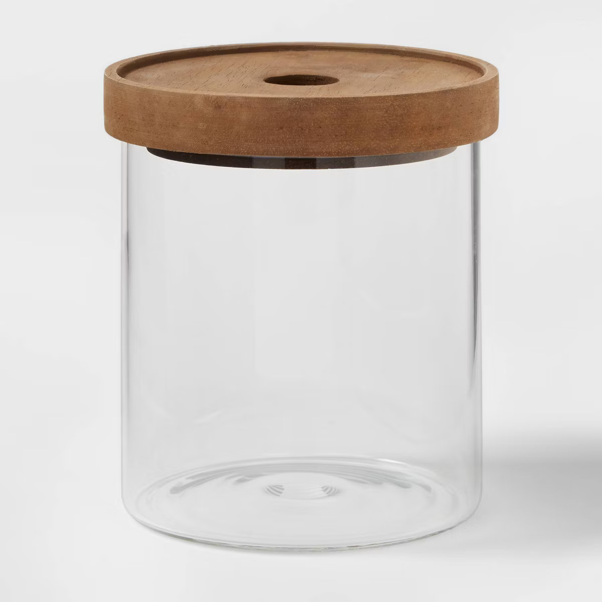 Glass Storage Canister with wood lid - Small - Threshold™: Clear Glass Jar with Wood Lid, 1 qt.... | Target