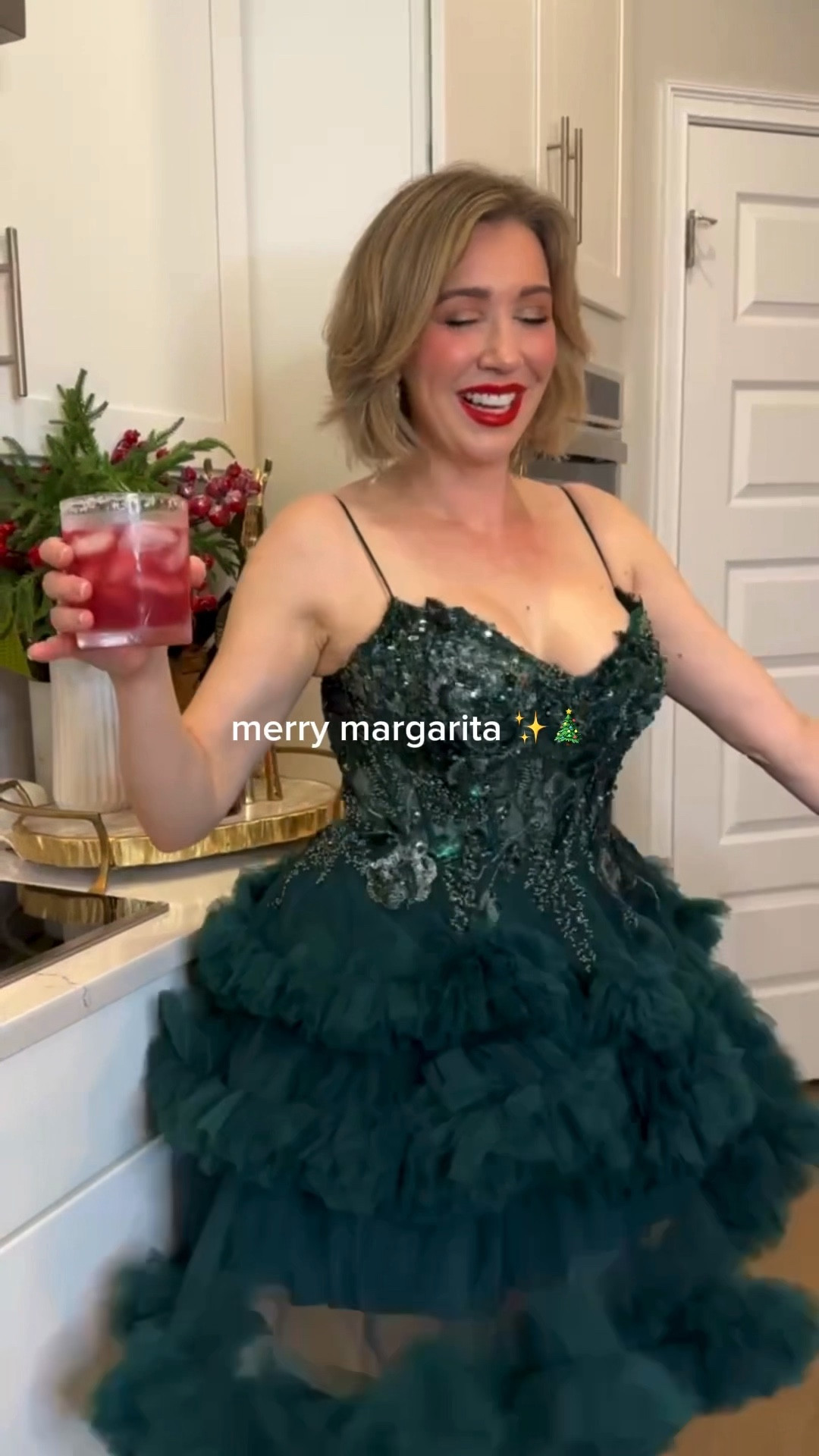 •RECIPE•
1.5 oz tequila 
3/4 oz lime juice
3/4 oz Cointreau 
1/2 oz simple syrup
2 oz cranberry juice
Garnish with cranberries & rosemary

#LTKHome #LTKHoliday #LTKWatchNow