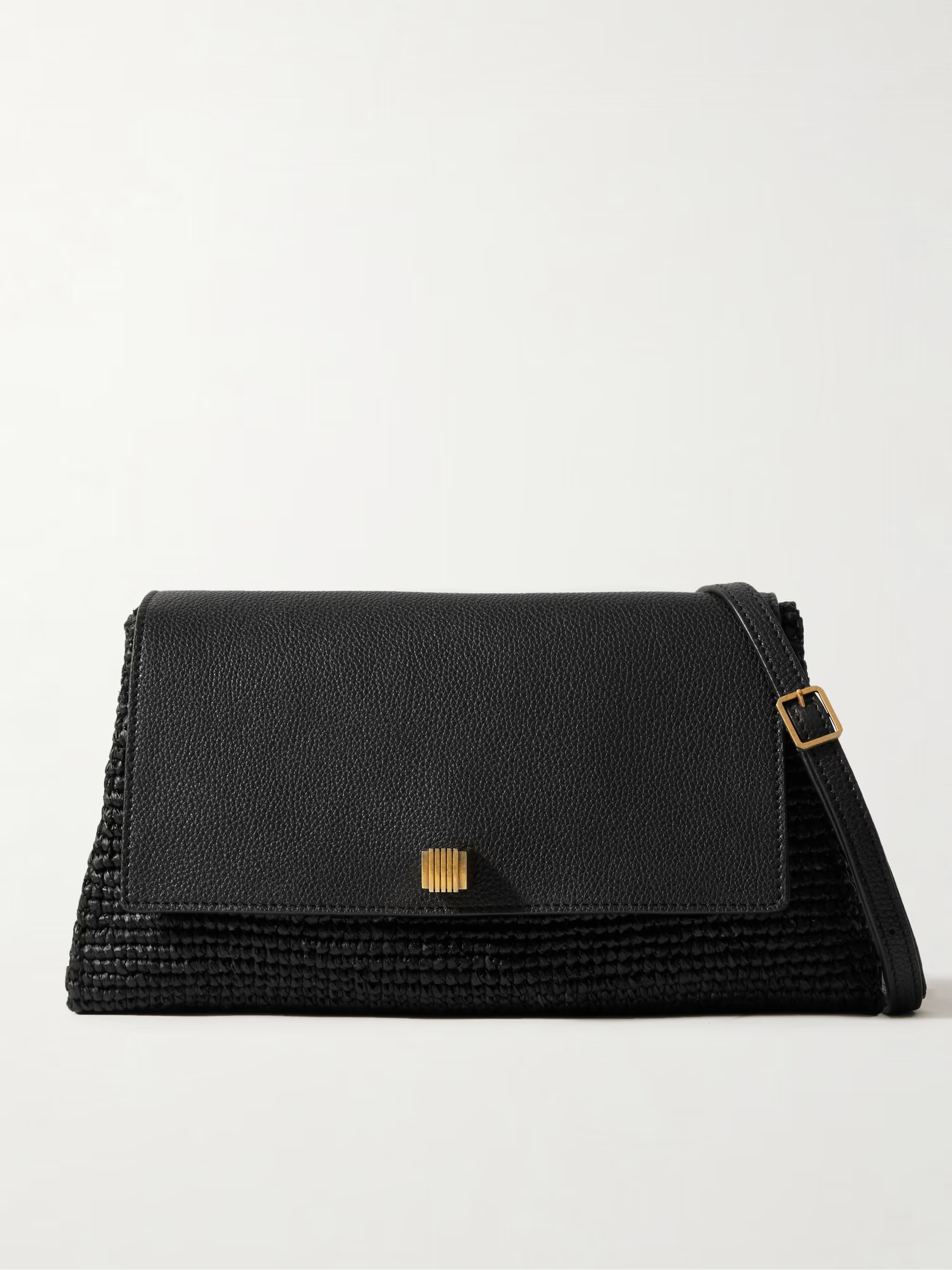 Audrey raffia and textured-leather shoulder bag | NET-A-PORTER (US)
