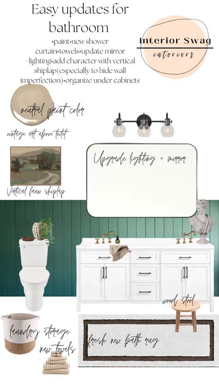 January is the month I love to refresh some spaces.  Here’s some easy swaps to update your bathroom.  Vanity light, faucet, bath rug, mirror, studio McGee art, Anthropologie vase

#LTKhome #LTKunder100 #LTKstyletip