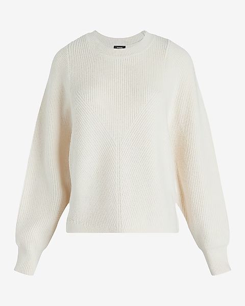 Ribbed Crew Neck Long Sleeve Sweater | Express