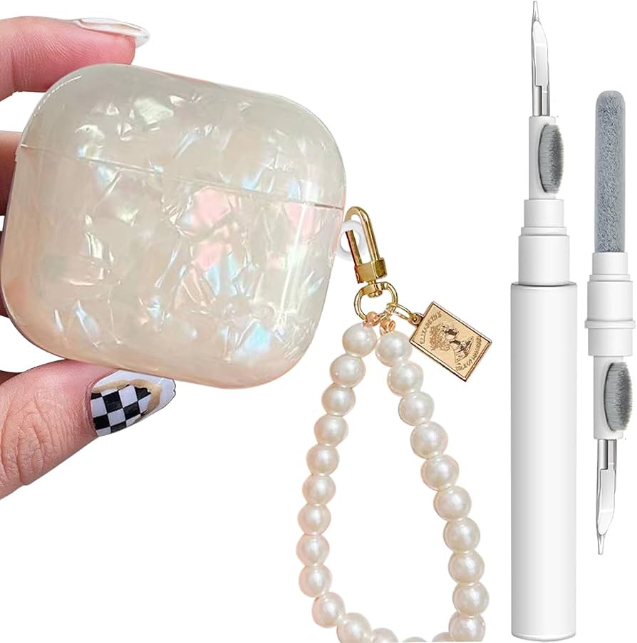 Amazon.com: Cute Glitter Case for AirPods 4 - YOMPLOW Case Cover Skin Women Girls with Luxury Pea... | Amazon (US)