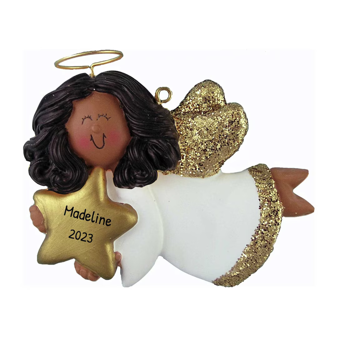 Personalized Angel Ornaments for Christmas Tree - Guardian Gifts, Angel Watching Over You - Black... | Etsy (US)