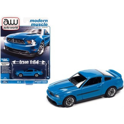 2012 Ford Mustang GT/CS Grabber Blue with Black Stripes "Modern Muscle" Limited Edition 1/64 Diecast Model Car by Auto World | Target