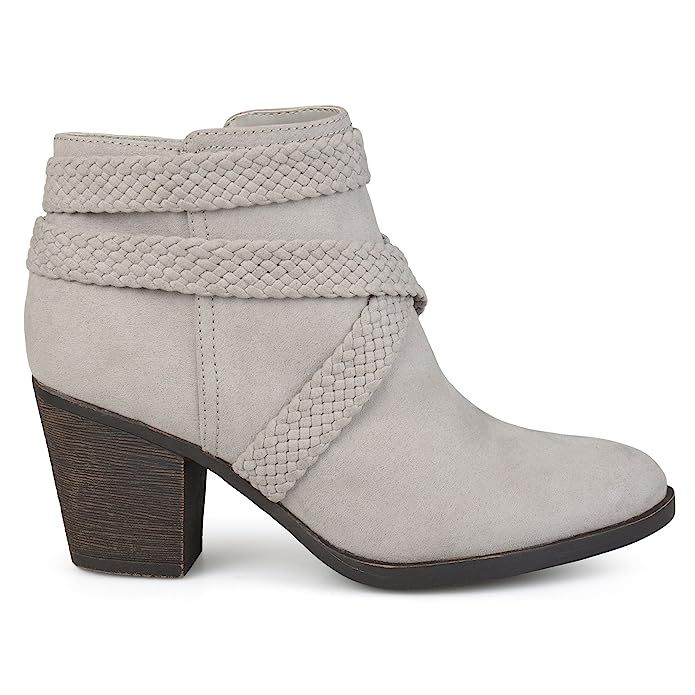 Brinley Co. Womens Sadie Faux Suede Almond-Toe Crisscross Strap Booties | Amazon (US)