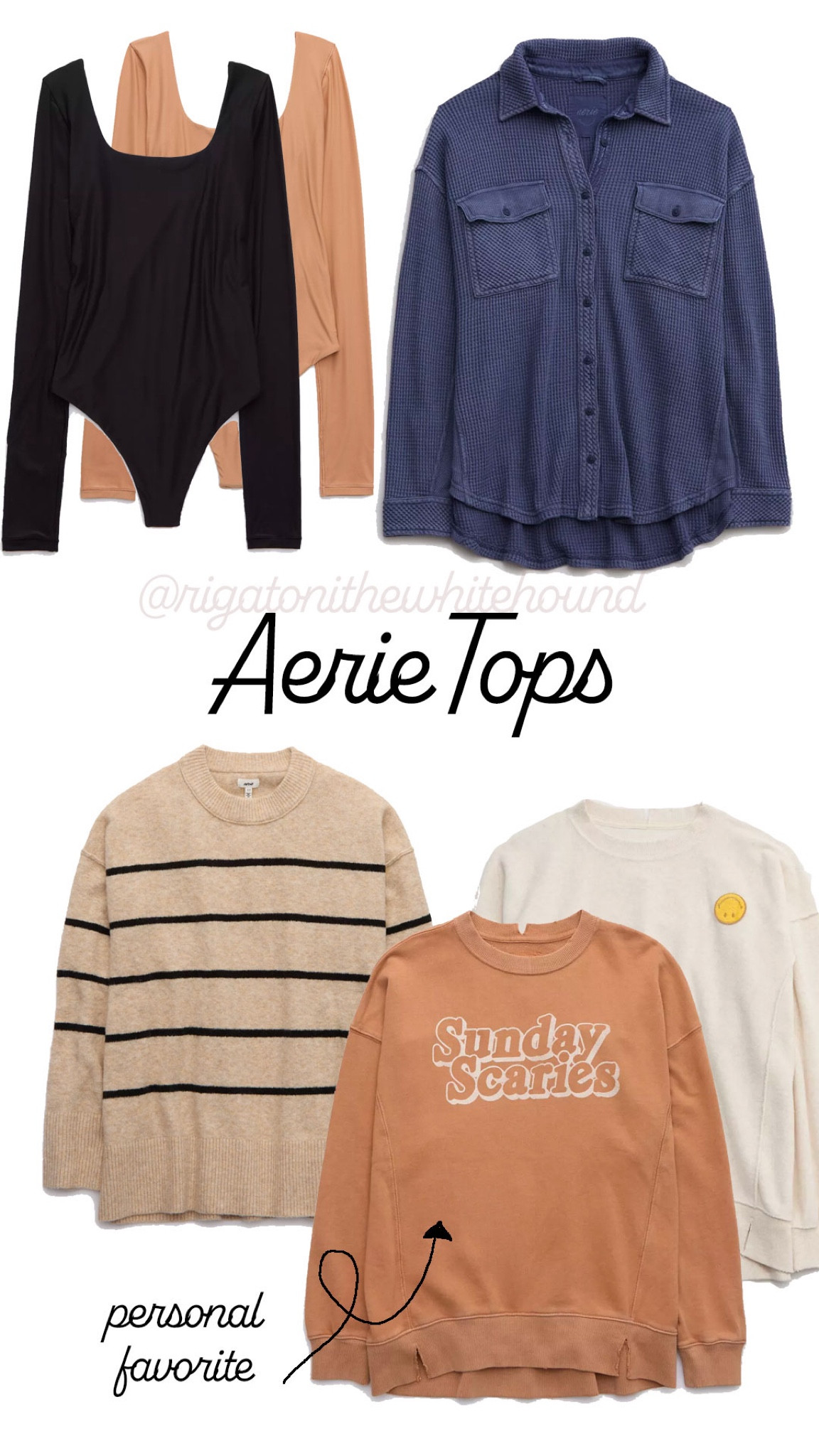 #Aerie tops I love! Body suits and button ups perfect for fall! 

#LTKSeasonal #LTKsalealert #LTKSale