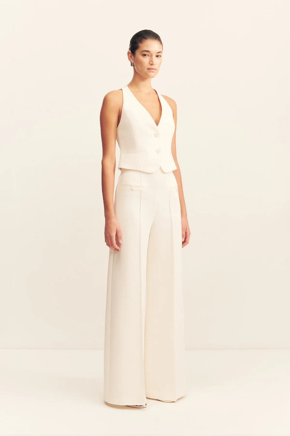 Amura High Waisted Wide Leg Pant | Cream | Pants | Shona Joy | Shona Joy