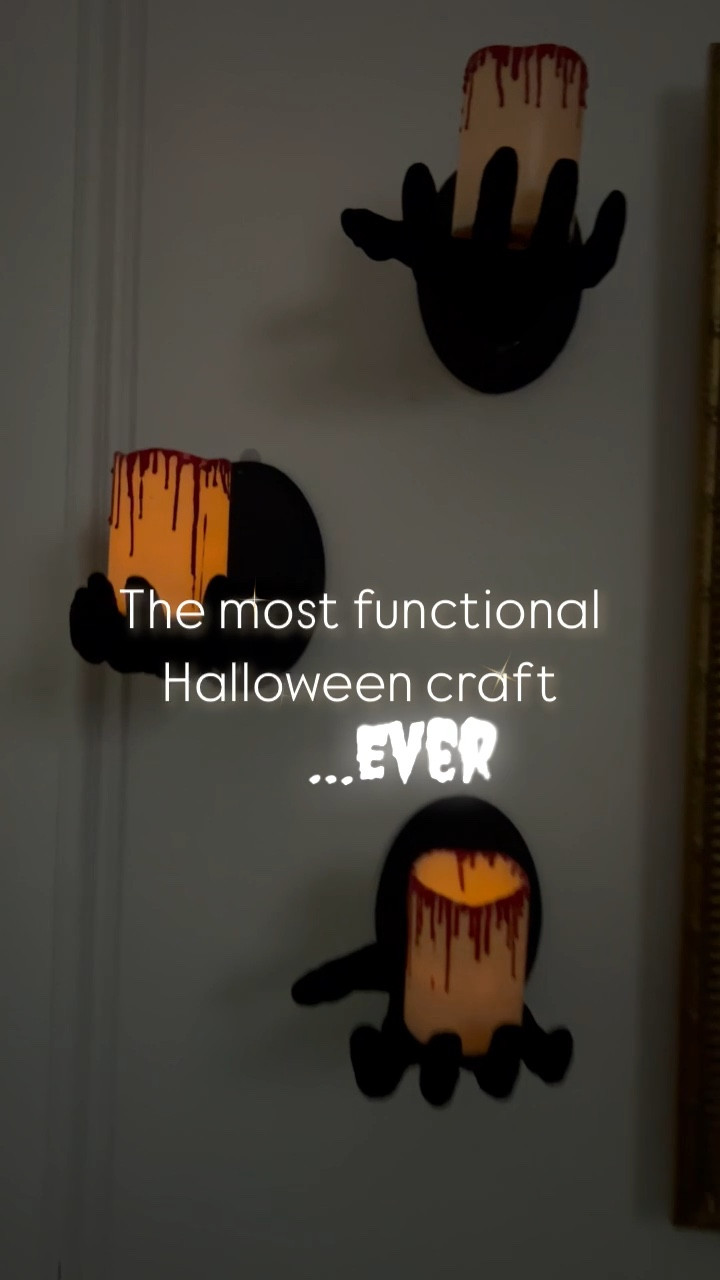 Halloween wall decor spooky chic hands holding whatever you want (although I do love the bloody candle) 

#LTKHome #LTKHalloween #LTKVideo