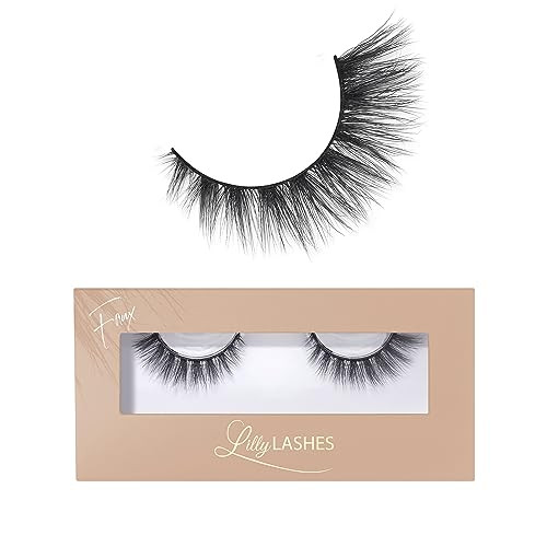 Lilly Lashes Naturale Faux Mink False Eyelashes, 13mm, Reusable, Cat Eye, Wispy Lashes, Black, Pair | Amazon (US)