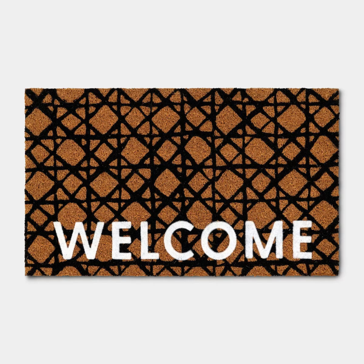 1'6"x2'6" Rectangle Outdoor Caning Flocked Outdoor Doormat Black - Threshold™ | Target