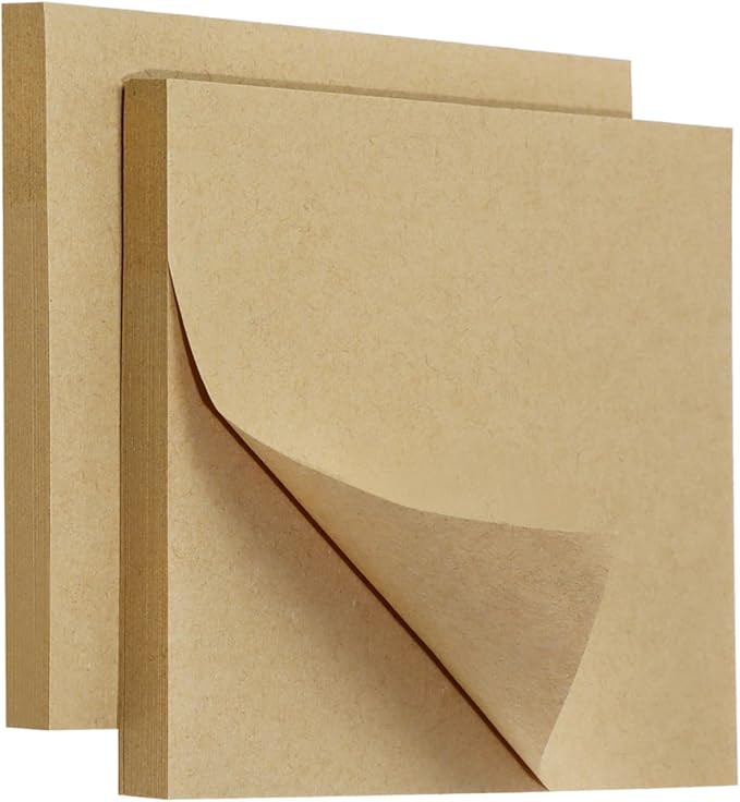 Mini Skater 2 Pack Kraft Paper Sticky Notes 7.5x7.5cm Self-Stick Blank Book Tabs Paper Markers St... | Amazon (US)