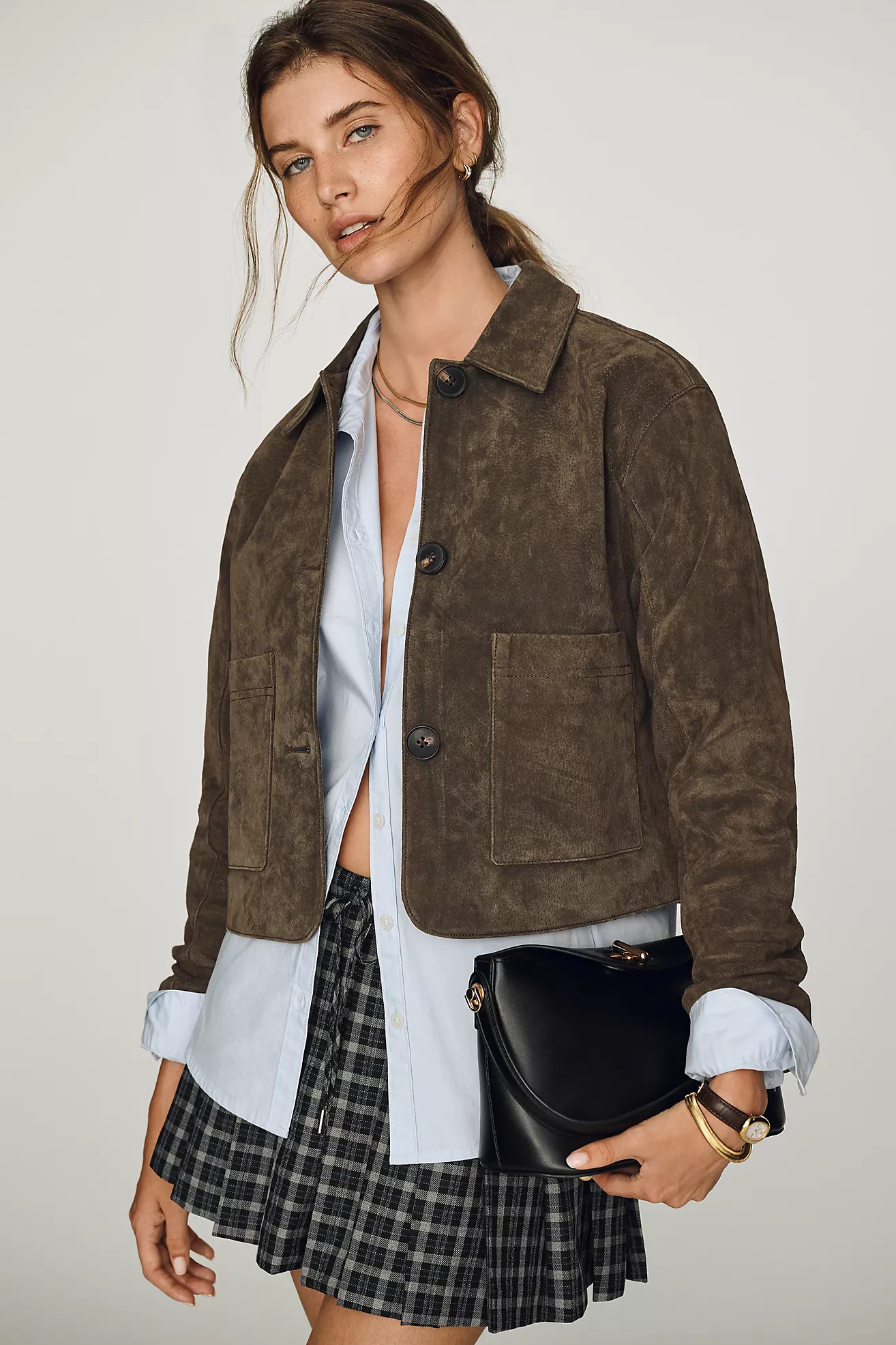 BLANKNYC Cropped Suede Jacket | Anthropologie (US)