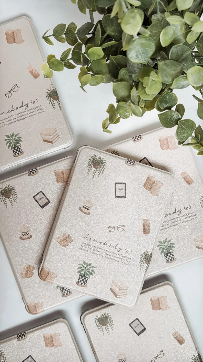 Homebody Kindle Case: Clear Back Flip Cover - Protective E-reader Accessory - Etsy | Etsy (US)