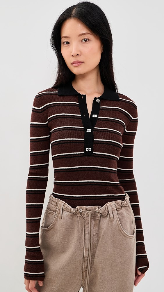 GANNI Mini Ribbed Merino Polo | Shopbop | Shopbop