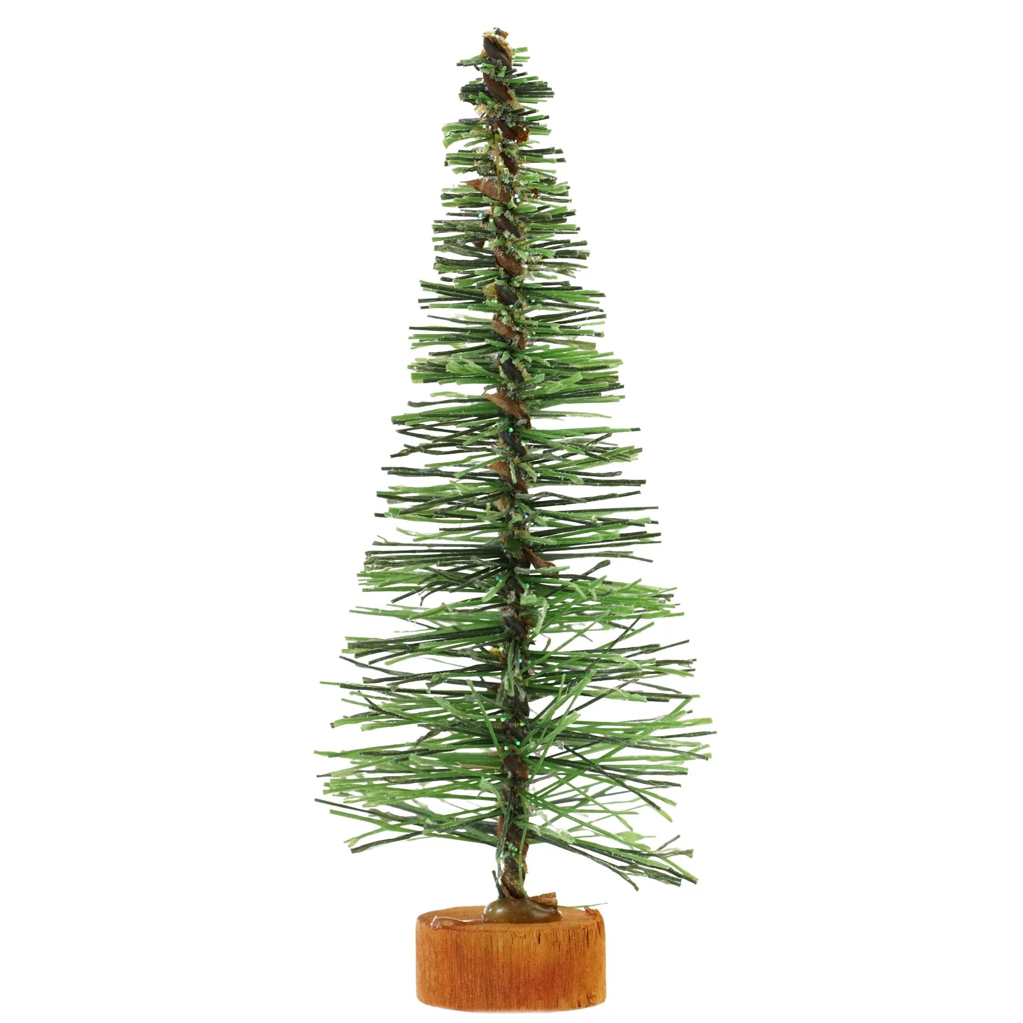 5" Green Bottle Brush Artificial Mini Pine Christmas Tree - Unlit | Walmart (US)
