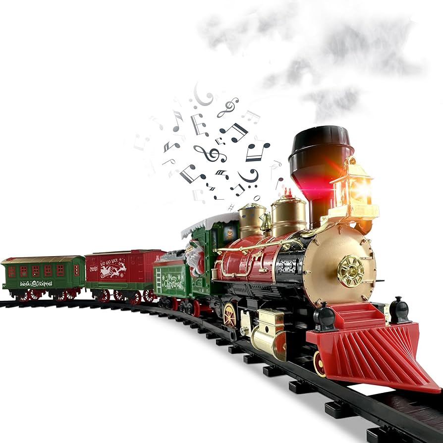 Christmas Train Set for Under The Tree with Lights, Music, Sounds, and Steam – Electric Train w... | Amazon (US)