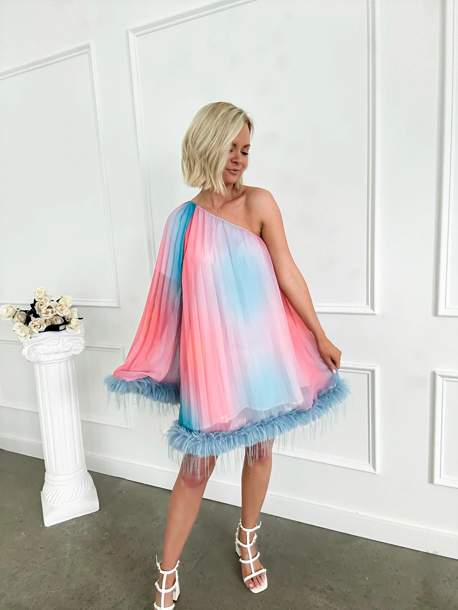 Cotton Candy Dream Ombre Pleated Dress | Flourish in Frills