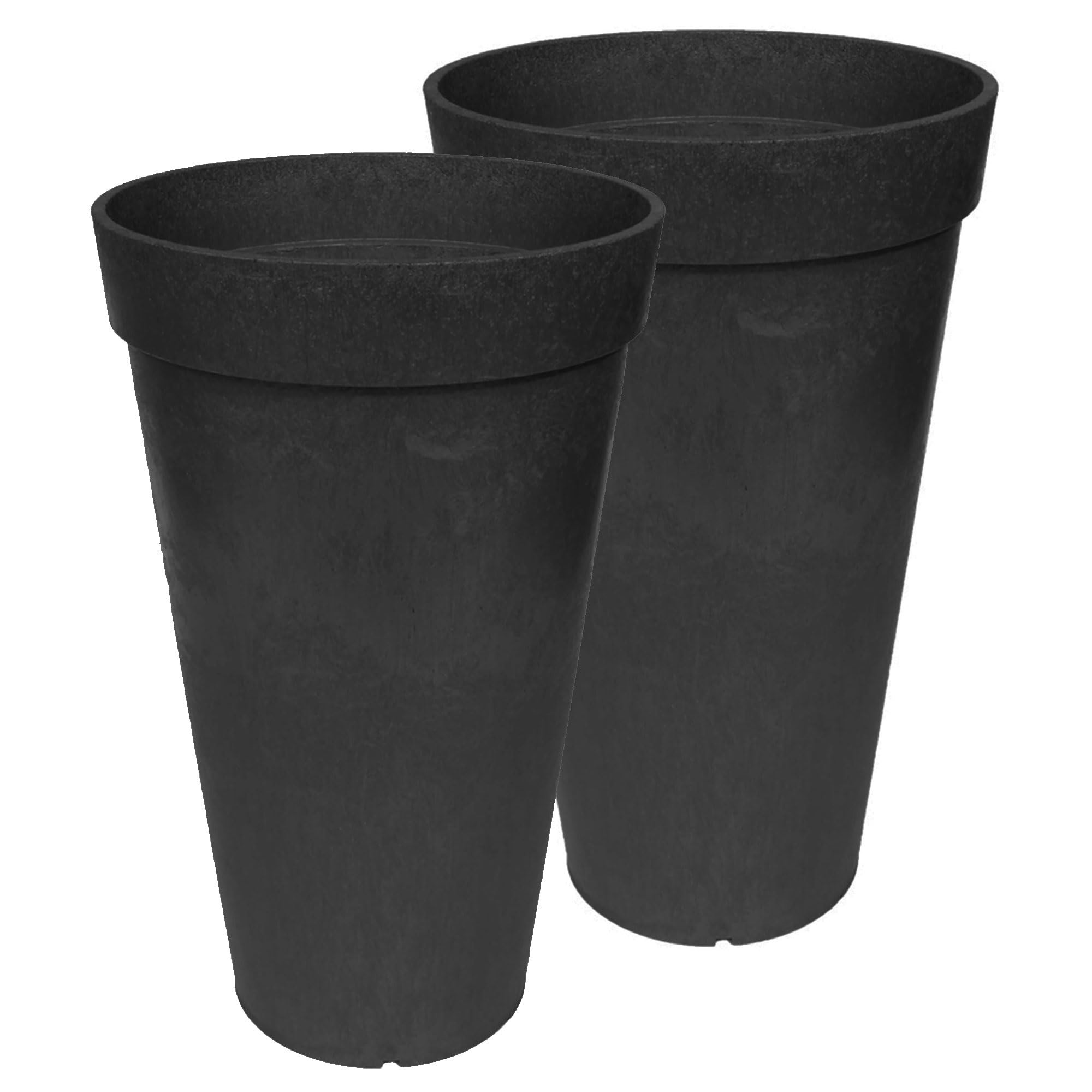 TierraVerde 2 Pack Aria Indoor Outdoor Self Watering Planter, 12.5" W x 20" H, Black | Amazon (US)