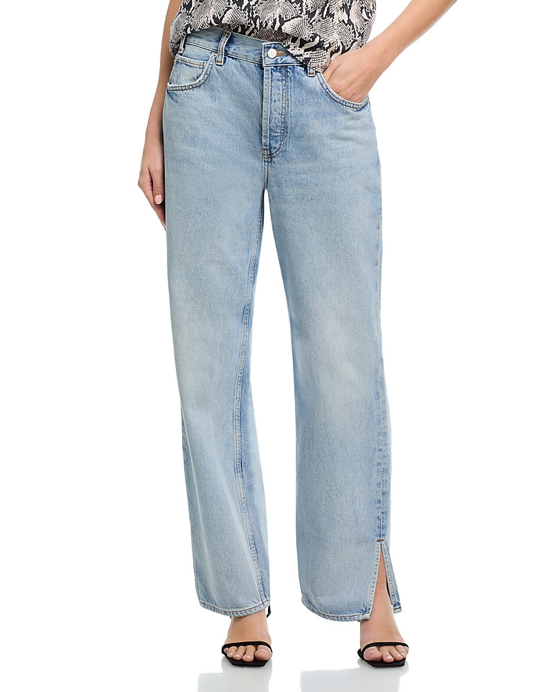 Anine Bing Roy High Rise Wide Leg Jeans in Blue | Bloomingdale's (US)