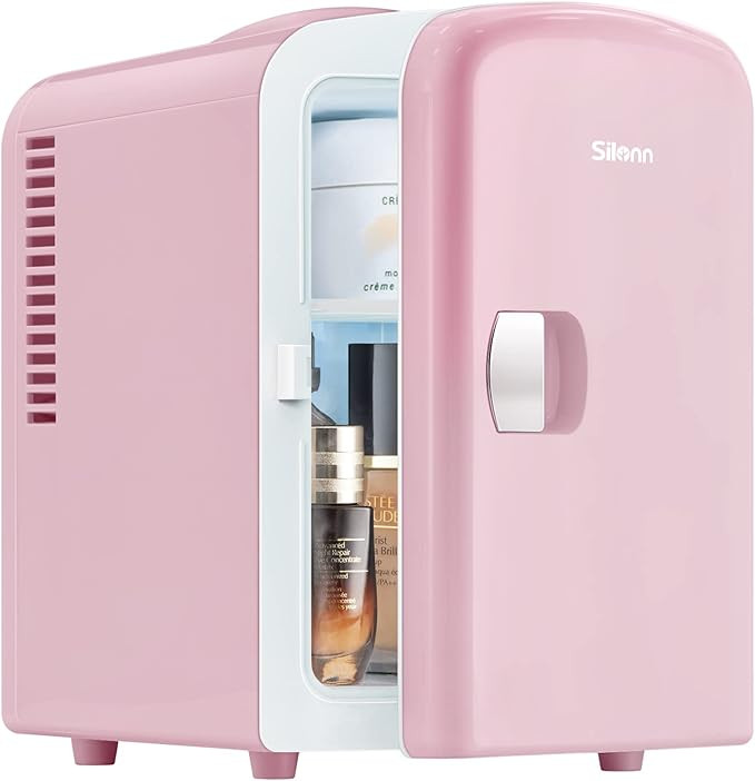 Silonn Mini Fridge, Portable Skin Care Fridge, 4 L/6 Can Cooler and Warmer Small Refrigerator wit... | Amazon (US)