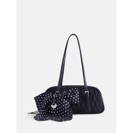 Madden NYC Women's East West Bowling Bag, Black Quilted | Walmart (US)