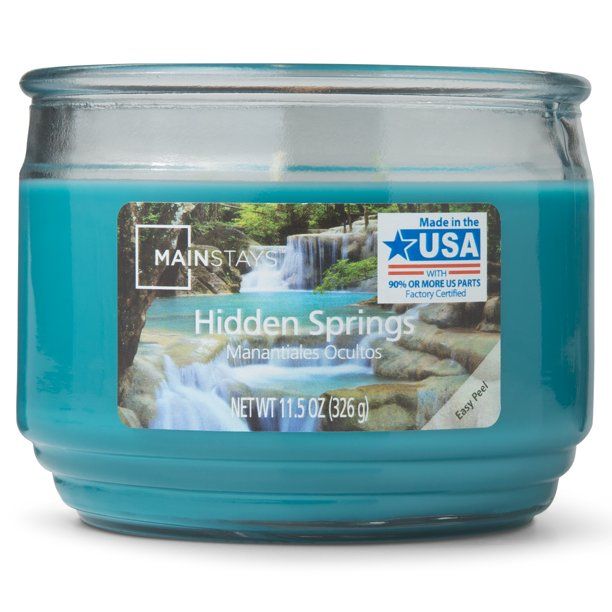 Mainstays Hidden Springs Scented 3-Wick Glass Jar Candle, 11.5 oz. - Walmart.com | Walmart (US)