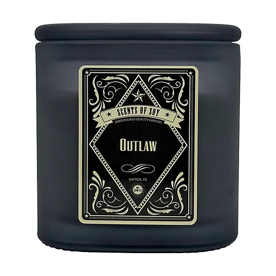New!Scents Of Soy  Outlaw Frosted Black Oval Candle | Tractor Supply