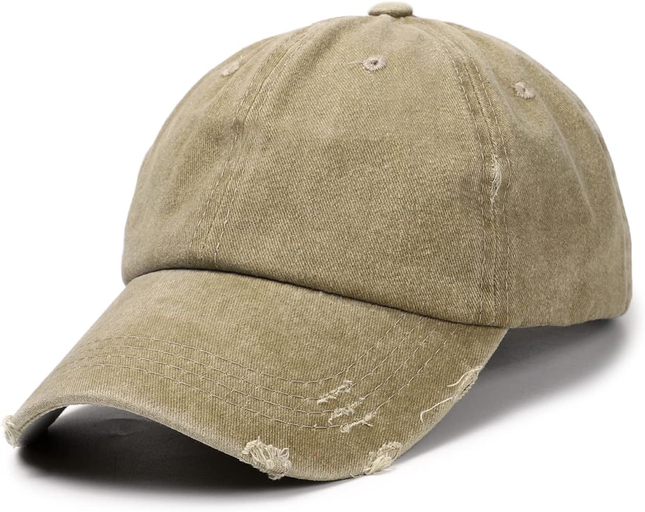 Distressed Baseball Cap Dad Hats for Men Women Vintage Washed Cotton Trucker Hat Adjustable Low Prof | Amazon (US)