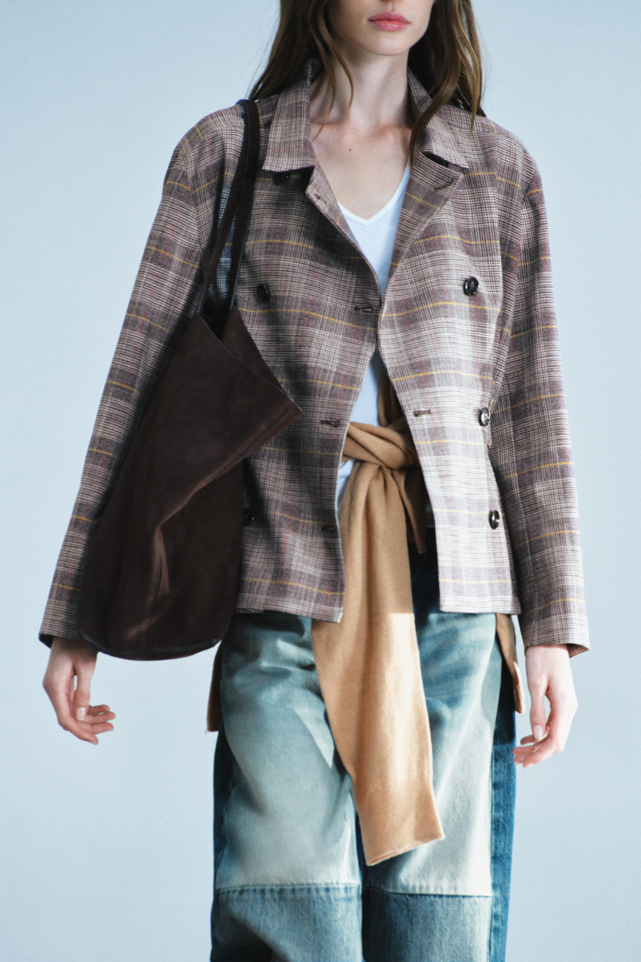 ZW COLLECTION PLAID BLAZER WITH LOOPS | Zara US